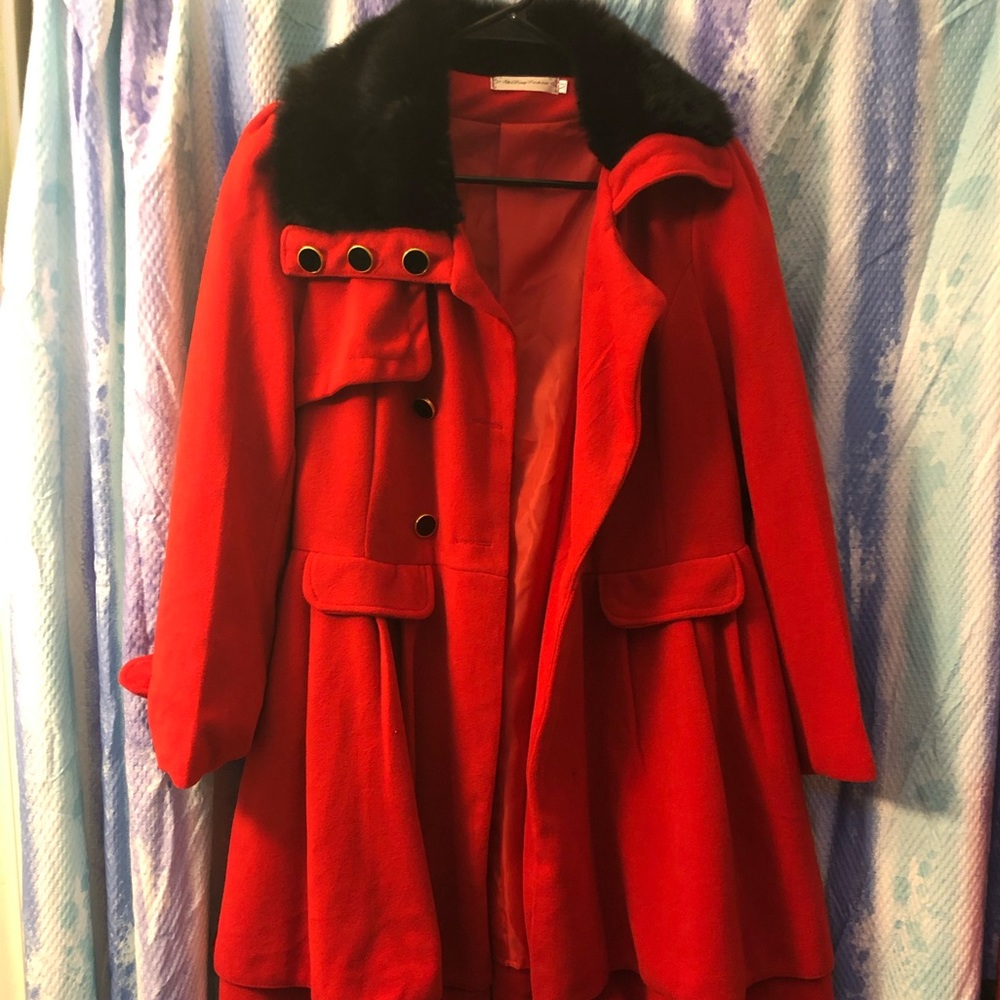 Red fashion coat